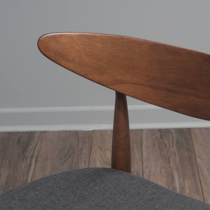 Set of 2 Retro Rubberwood Chairs with Ergonomic Back & Plush Cushions