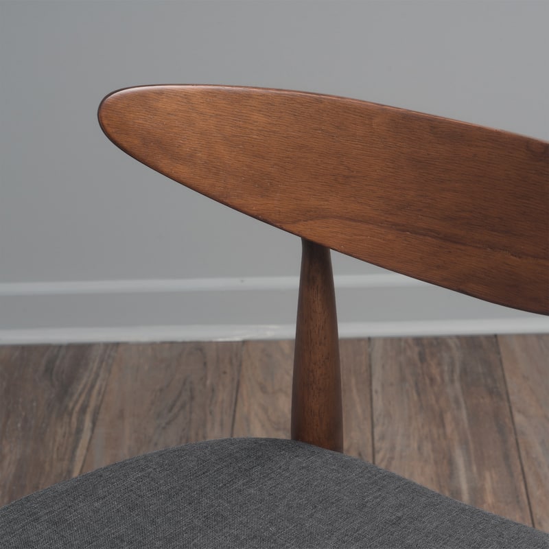 Upholstered Dining Chairs Set of 2, Kitchen Chairs with Curved Backrest, Accent Side Chair with Rubber Wood Legs