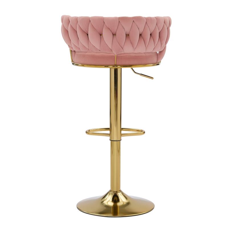 VECELO Set of 4 Bar Stools Adjustable Swivel with Metal Frame Modern Bar Stools with Back for Dining Room