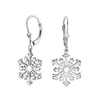 Silvermoon Sterling Silver Snowflake Earrings - Overstock - 6291248