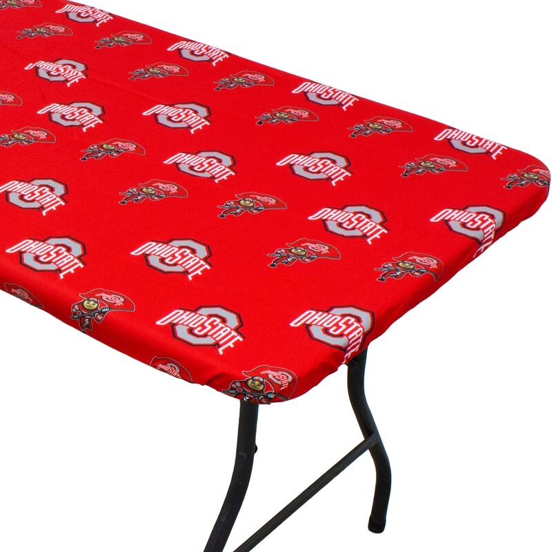 Ohio State Buckeyes Tailgate Fitted Tablecloth, 72" x 30", 6 ft table - 72" x 30", 6 ft table - Ohio State Buckeyes - Single - 72" x 30", 6 ft table