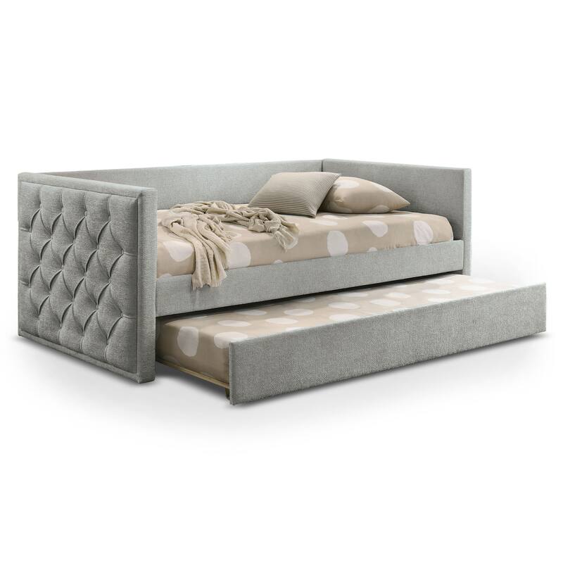Furniture of America Kota Twin Upholstered Tufted Daybed with Trundle