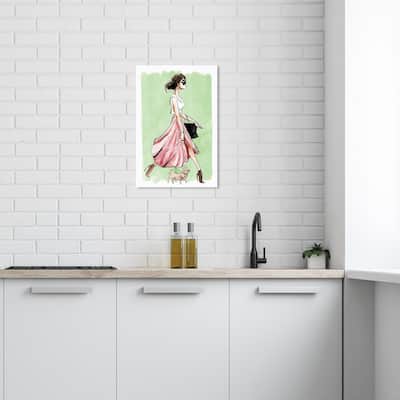 Wynwood Studio Canvas Fashion and Glam Dog Walk Couture Green Green and Light Green Glam Wall Art Canvas Print