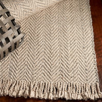Domani Oahu Casual Oatmeal Hand-woven Wool Area Rug