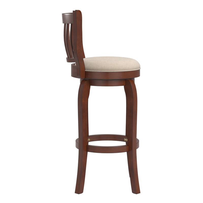 Ali Modern Linen 29-inch High Back Bar Stool Swivel by iNSPIRE Q Classic