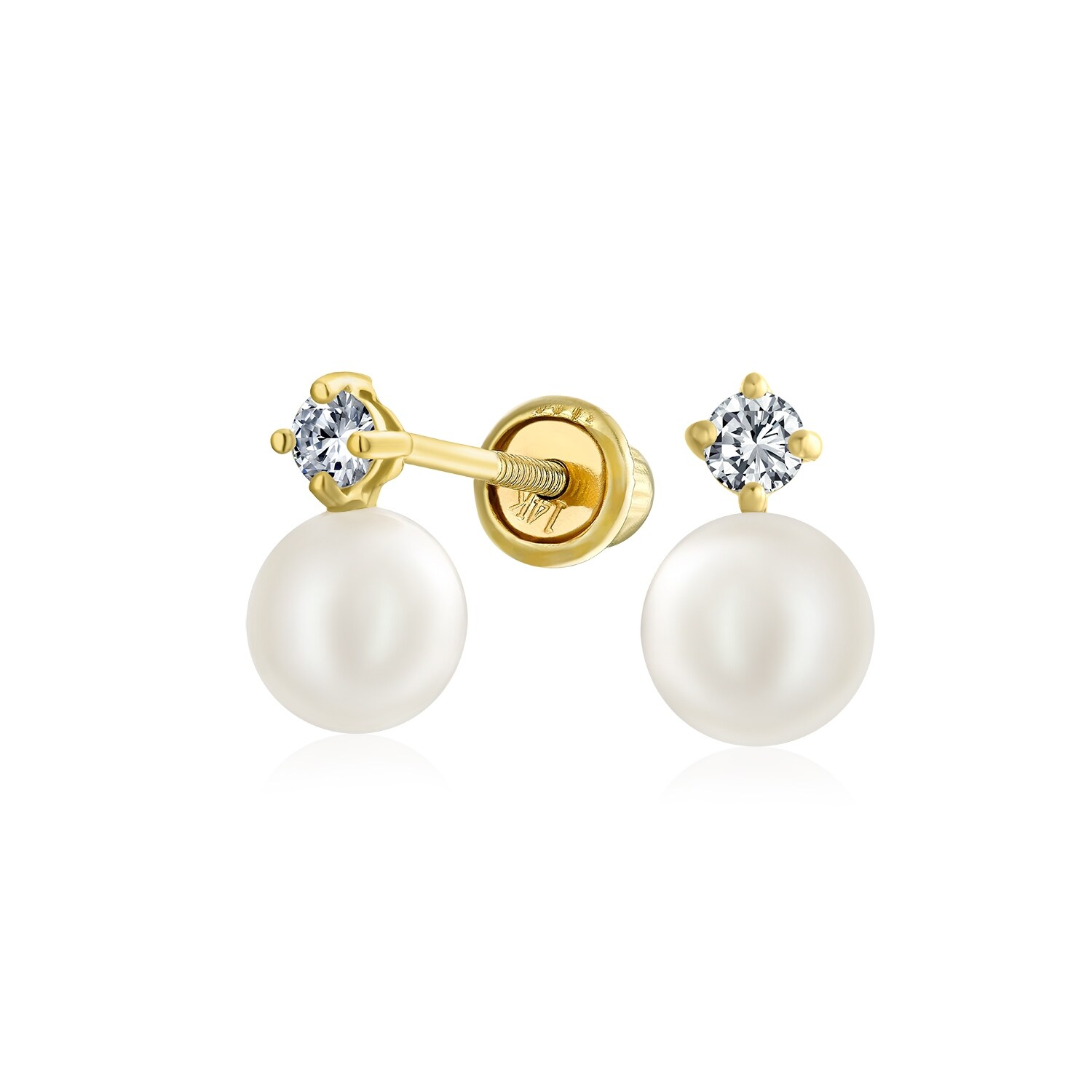 14k gold earrings with pearl