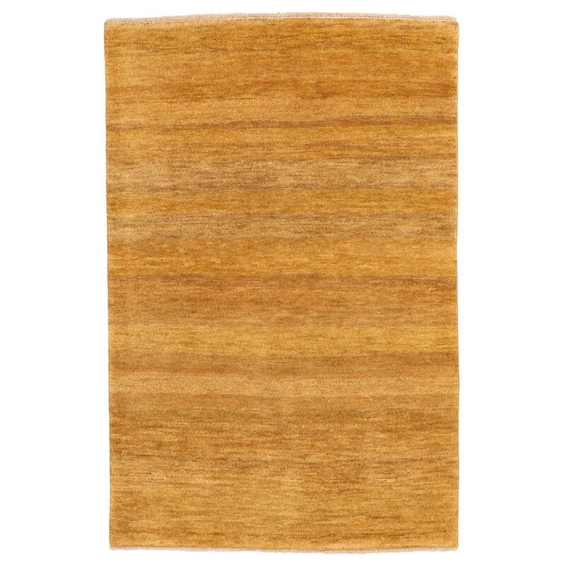 ECARPETGALLERY Hand-knotted Pak Finest Gabbeh Dark Gold Wool Rug - 3'11 x 5'11