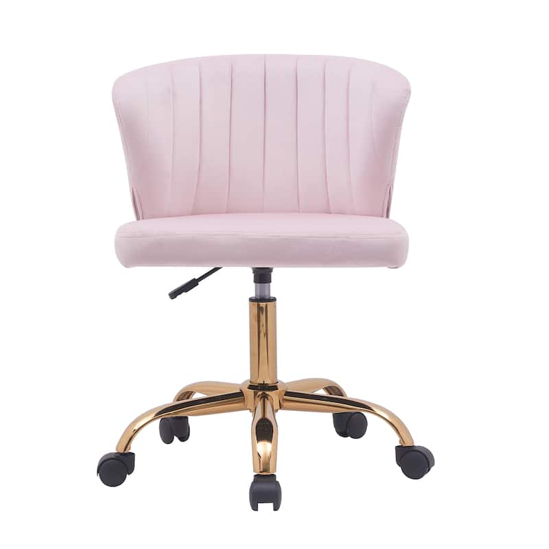 Porthos Home Rye Velvet Office Chair with Gold Chrome Legs