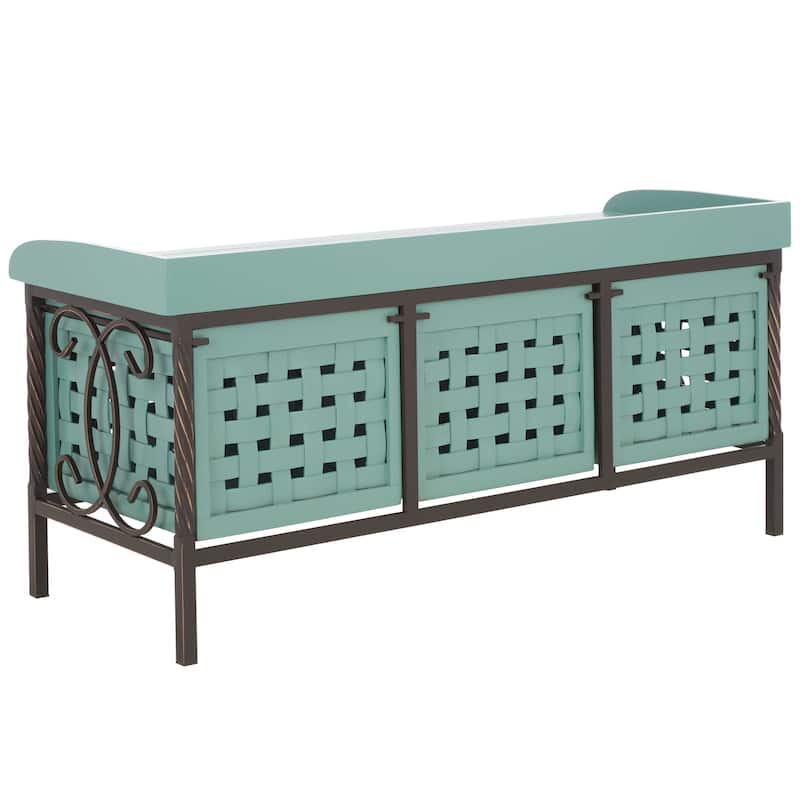 SAFAVIEH Toshie Honey Oak Storage Bench - 42.5" x 15.5" x 20" - 43Wx16Dx20H