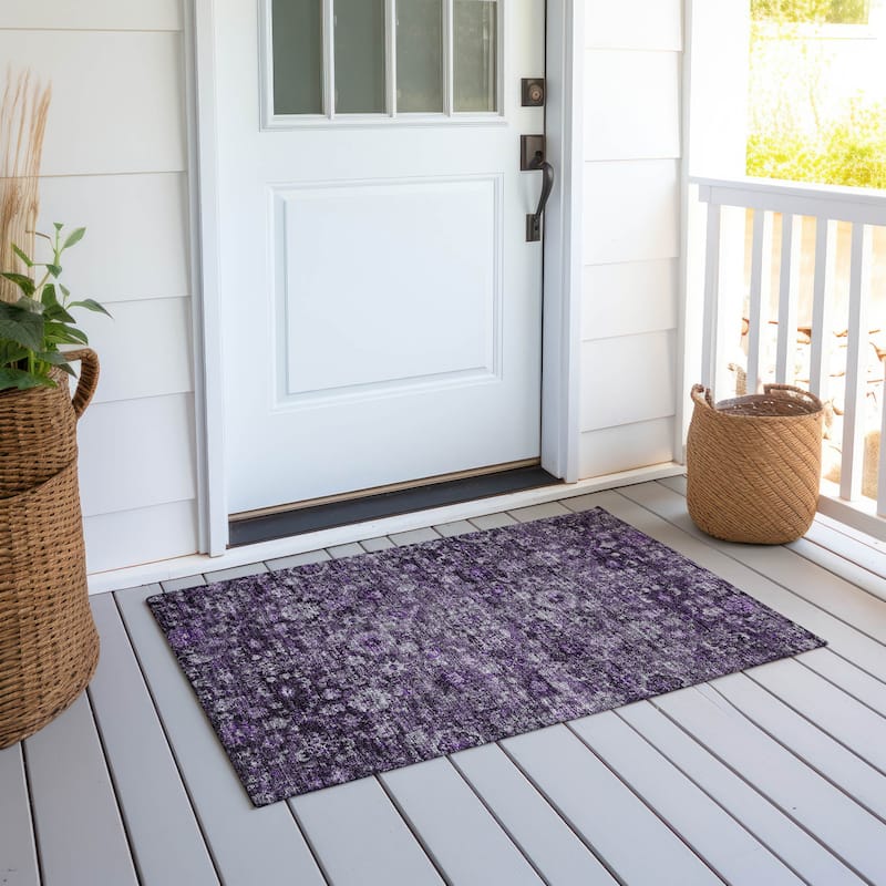 Machine Washable Indoor/ Outdoor Chantille Traditional Vintage Floral Rug