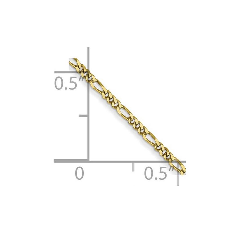 Curata 10k Yellow Gold 1.25mm Flat Figaro Chain Necklace (Spring-ring) Options: 16 18 20 24