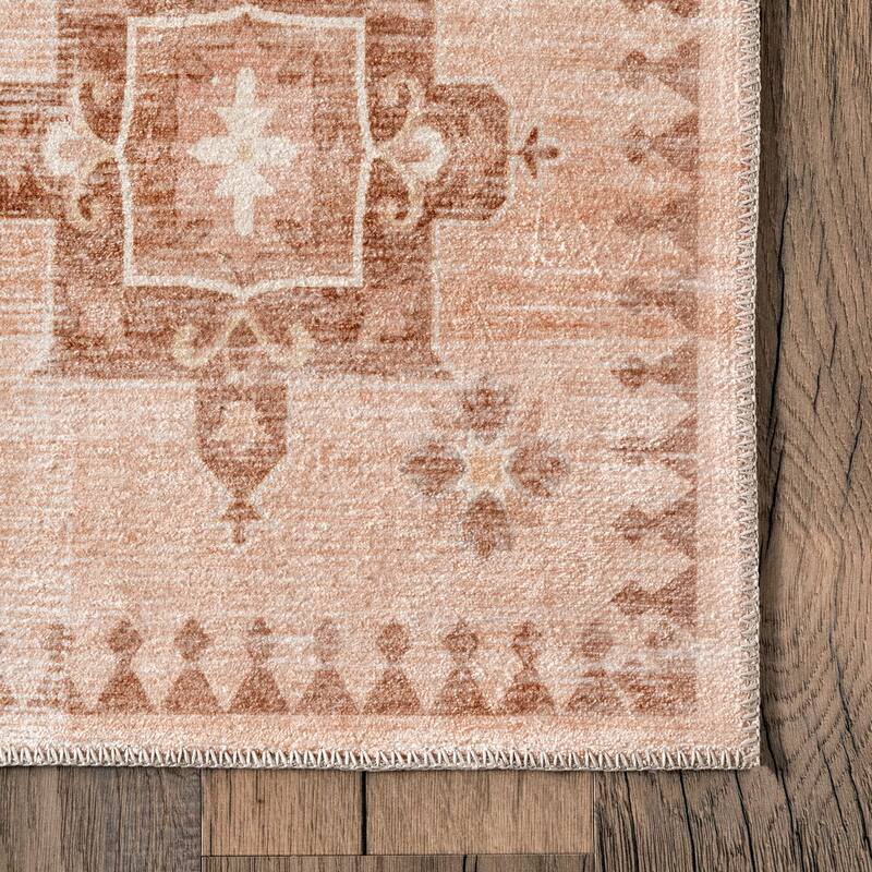 Nuloom Krystin SpinClean Distressed Machine Washable Area Rug