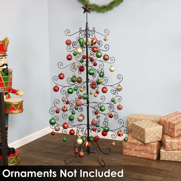 Sunnydaze Noelle Black Metal Christmas Ornament Tree - 60 Sunnydaze Noelle Black Metal Christmas Ornament Tree - 60