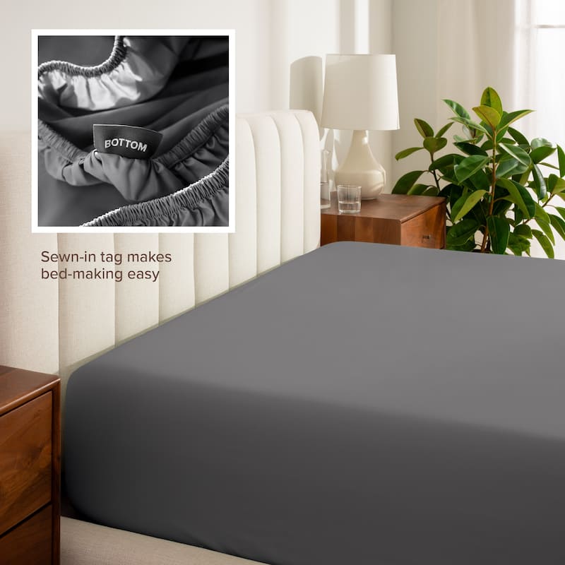 Bare Home Organic Cotton Percale Fitted Bottom Sheet