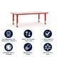 preview thumbnail 6 of 41, 23.625"W x 47.25"L Plastic Adjustable Activity Table-School Table for 6