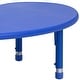 preview thumbnail 8 of 41, 35"Wx65"L Half-Moon Plastic Adjustable Activity Table for 8 - 65"D x 35"W x 14.5" - 23.75"H