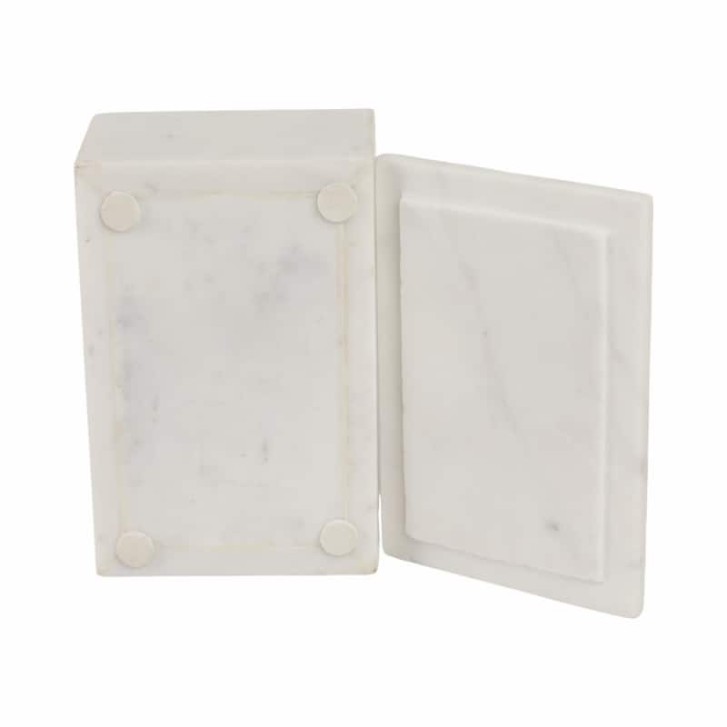 Marble and Brass Contemporary Modern Decorative Box Metal Construction - 6" x 4" x 3"