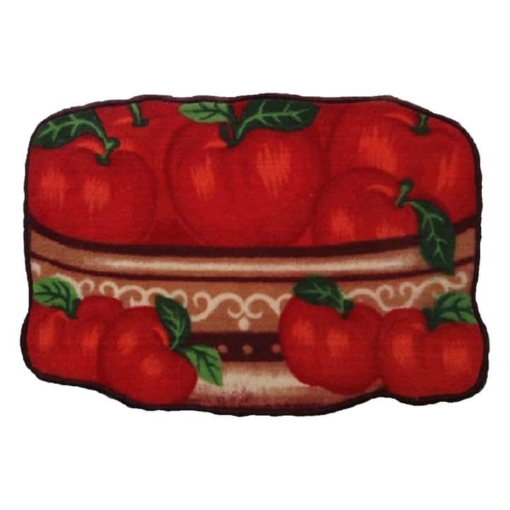 Fresh Apples Basket Non-Slip Kitchen Mat, Red, 18x30 Inches - 18x30 Inches