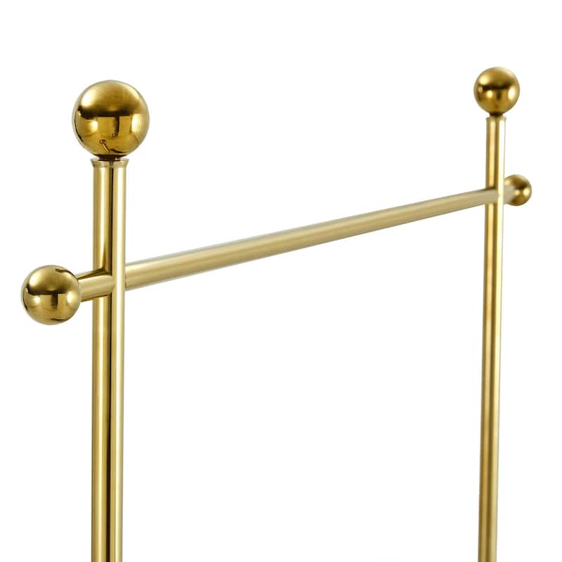 Stainless Steel Hanger,Solid Wood Double-Layer Coat Rack,68.9"H With Solid Wood Partition (One Cabinet For Multiple Uses)