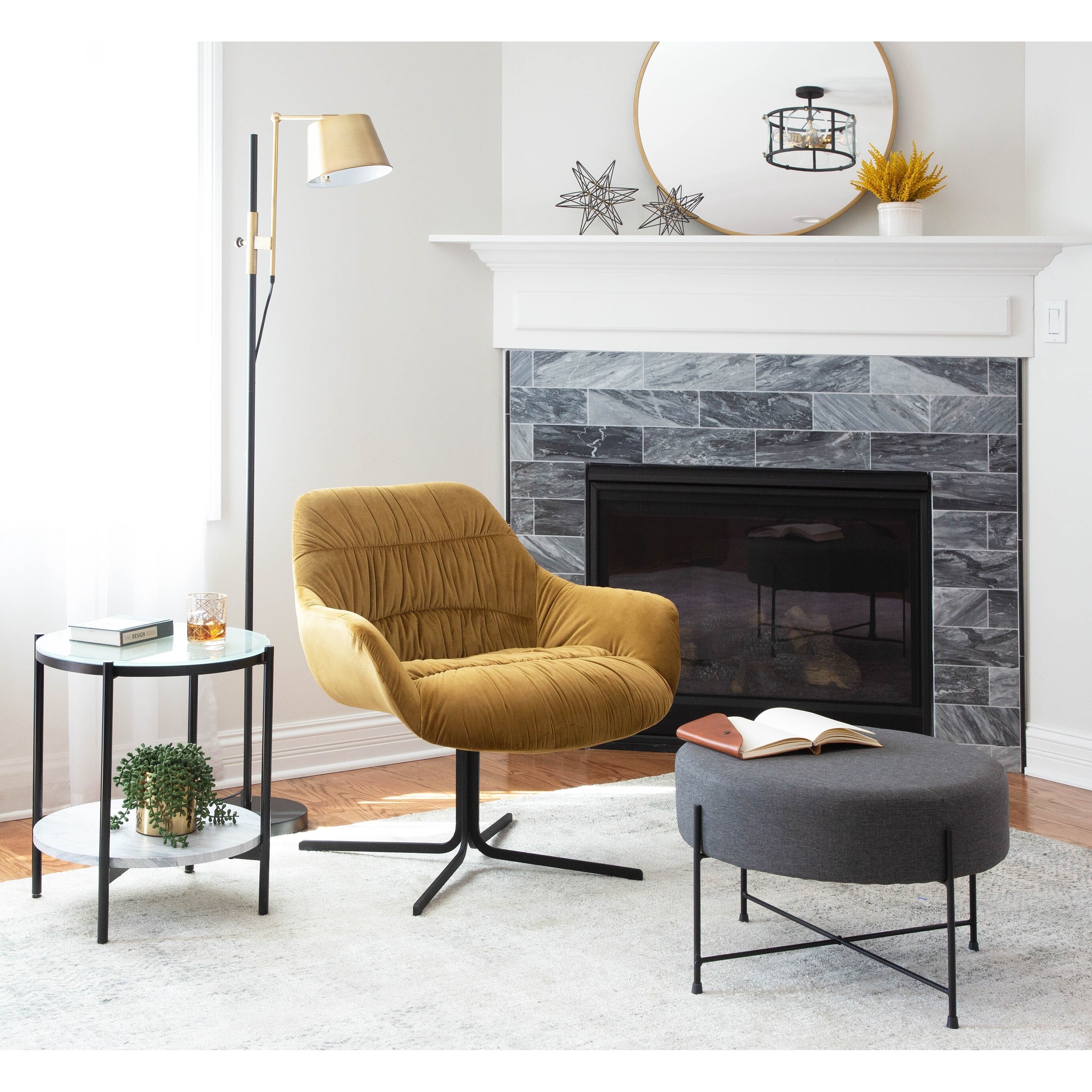 Carson Carrington Wayne Swivel Lounge Chair - Picture 10 of 14