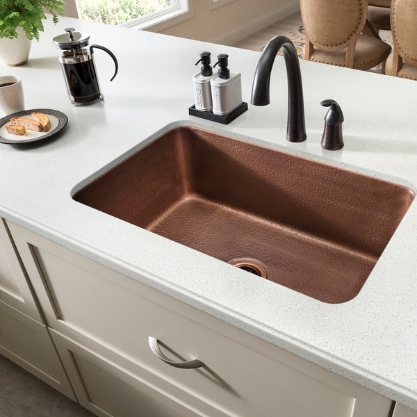 slide 2 of 13, Orwell Copper 30" Single Bowl Undermount Kitchen Sink
