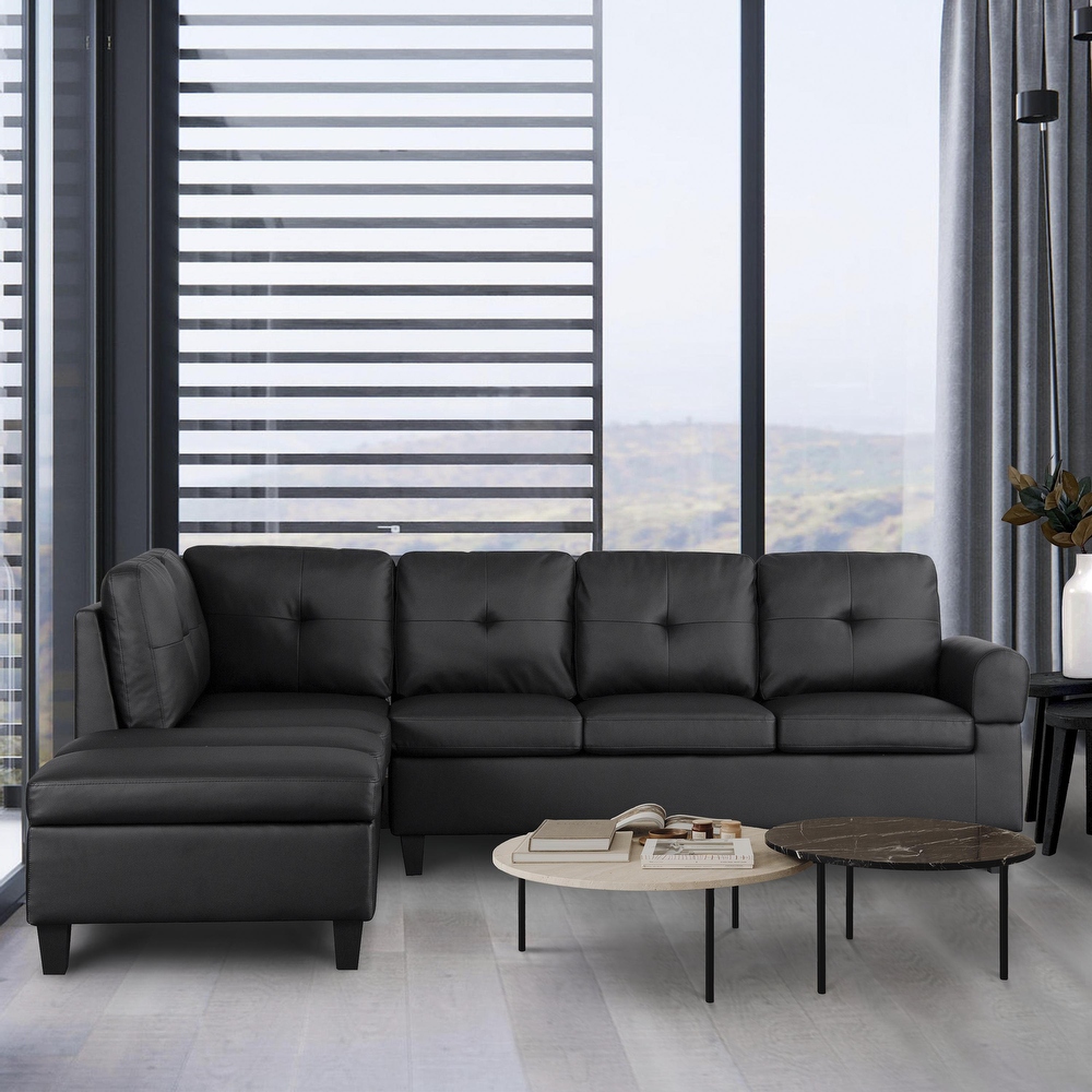 Black Reversible Sectional Sofas Bed Bath Beyond