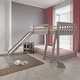 preview thumbnail 4 of 16, Grey Twin Over Twin Bunk Bed with Slide, Stairs, and Safety Guardrails