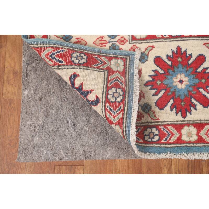 Light Blue Kazak Oriental Area Rug Hand-Knotted Geometric Wool Carpet - 8'4"x 11'2"