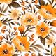 Orange Flowers with Brown Leaves Wallpaper Peel and Stick and Prepasted ...