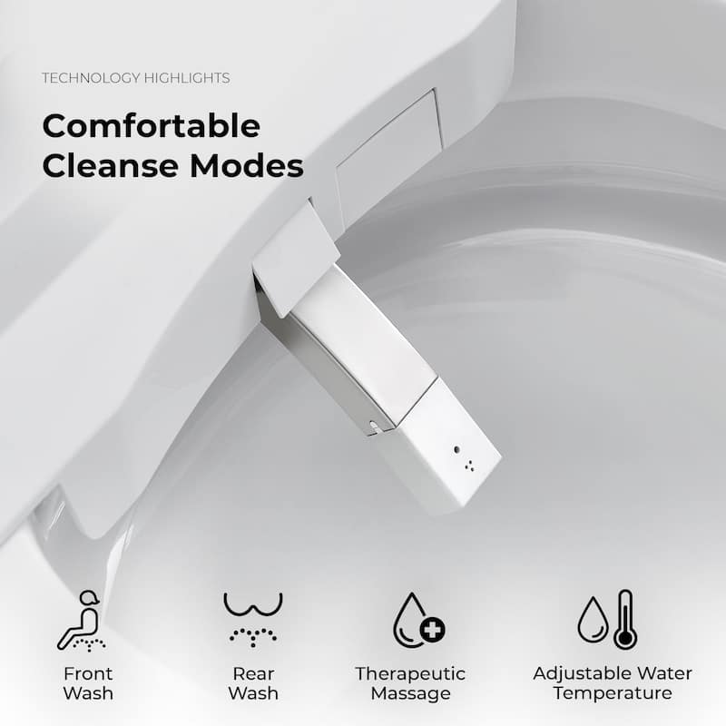 Ove Clarke Dual-Flush Hands-Free Smart Bidet Toilet with Built-in Tank