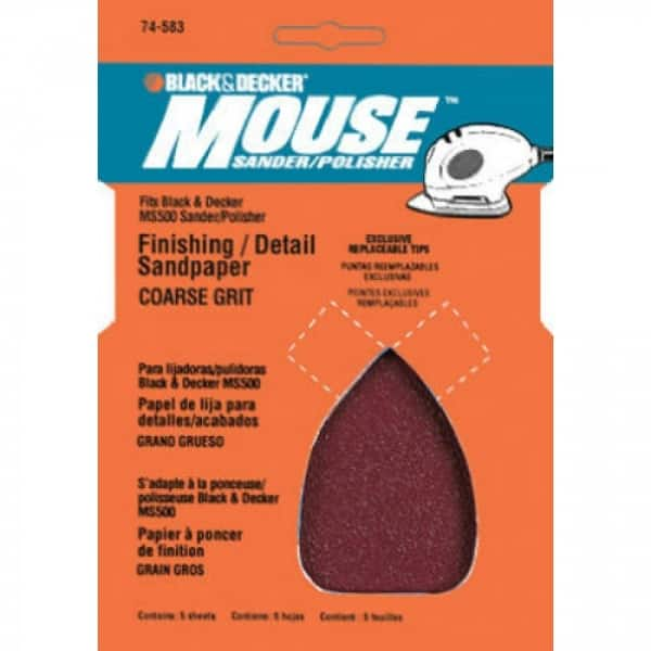 Black & Decker Mouse Sandpaper, 120-Grit, 5-pk