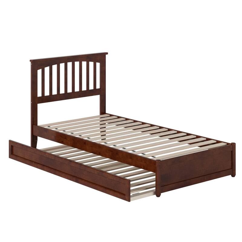 Everett Platform Bed with Panel Footboard and Twin XL Trundle