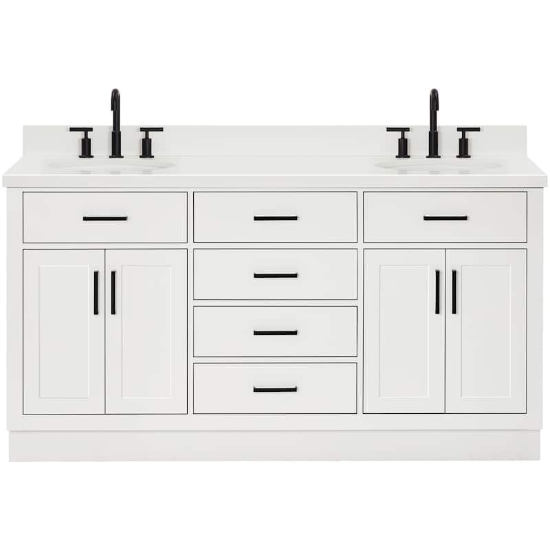 Ariel T067DWQOVO Hepburn 67" Free Standing Double Oval Basin Vanity - White - Colored