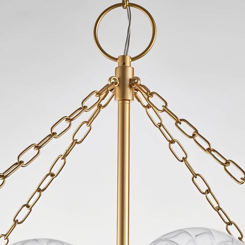 Gold Bubble Ball Chandelier, LED Pendant Light with Glass Globes