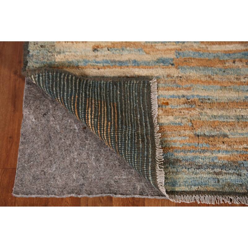 Striped Moroccan Oriental Area Rug Handmade Wool Carpet - 6'9" x 9'9"
