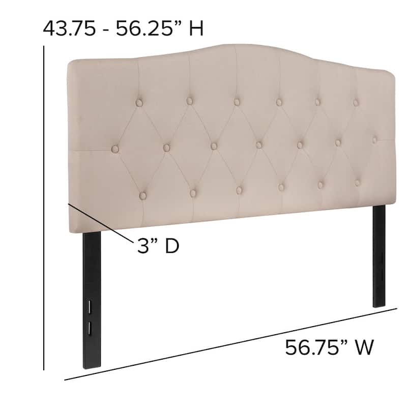 Arched Button Tufted Upholstered Headboard