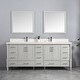 preview thumbnail 48 of 127, Willow Collection 84 in W x 22 in D x 36 in H Aberdeen Double Bowl Sink Bathroom Vanity with Countertop