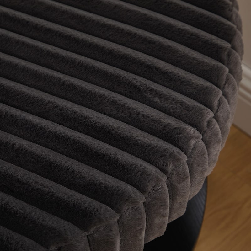 30.9"Wide Upholstered Round Ottoman