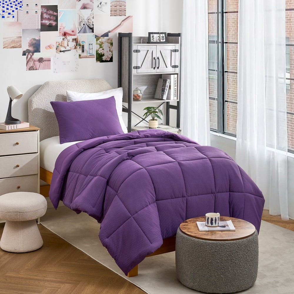 Snowflakes - Coma Inducer® Oversized Comforter Set - Purple Acai