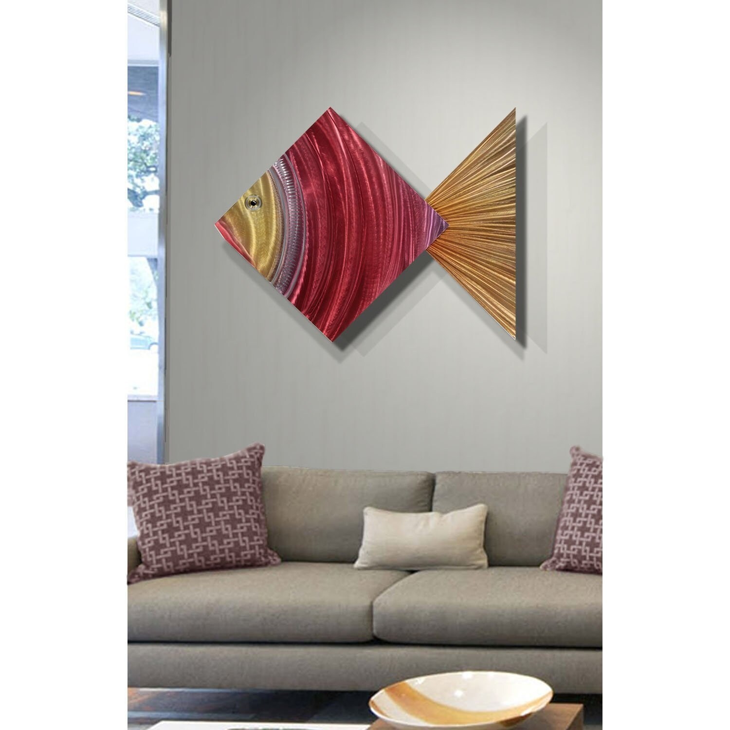 Shop Statements2000 Large Tropical Metal Wall Art Pink Gold Beach