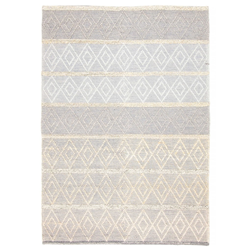 ECARPETGALLERY Braid weave Sienna Grey Wool Rug - 6'0 x 8'6