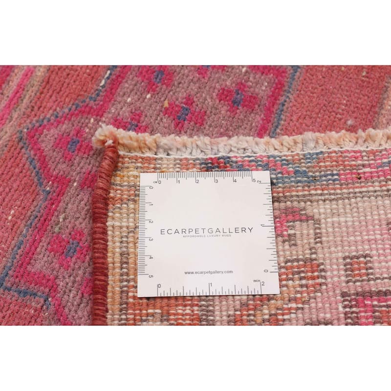 ECARPETGALLERY Hand-knotted Konya Anatolian Pink Wool Rug - 3'2 x 12'7