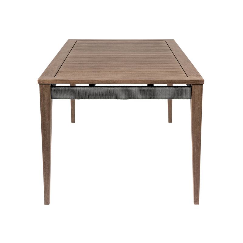 Orbit Indoor Outdoor Patio Dining Table in Weathered Eucalyptus Wood