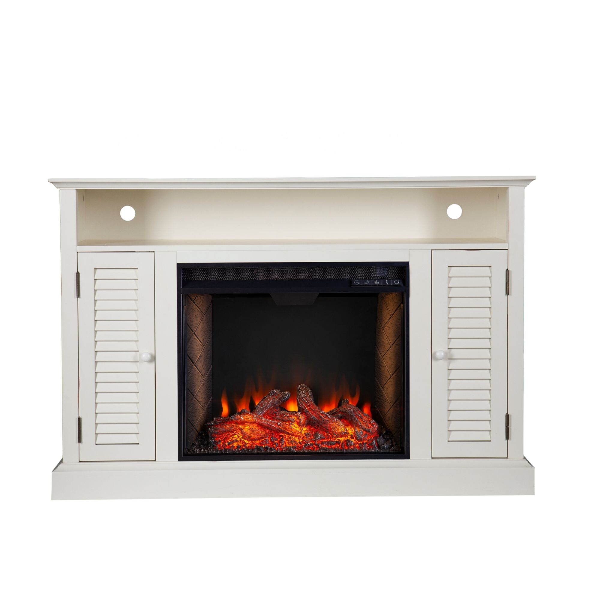 Shop 48 White And Brown Rectangular Smart Media Fireplace With