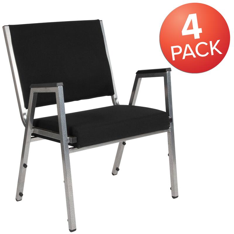 4 PK 1500 lb. Rated Antimicrobial Bariatric Reception Arm Chair