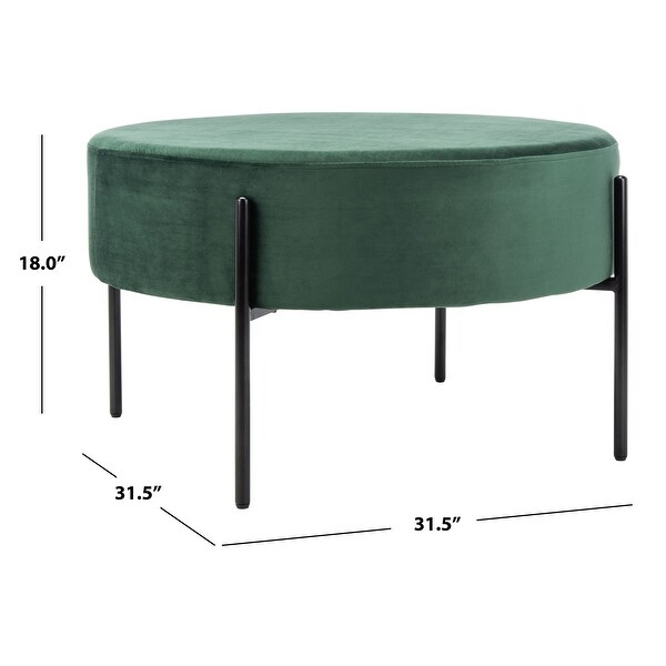 Safavieh Lisbon Round Velvet Cocktail Ottoman