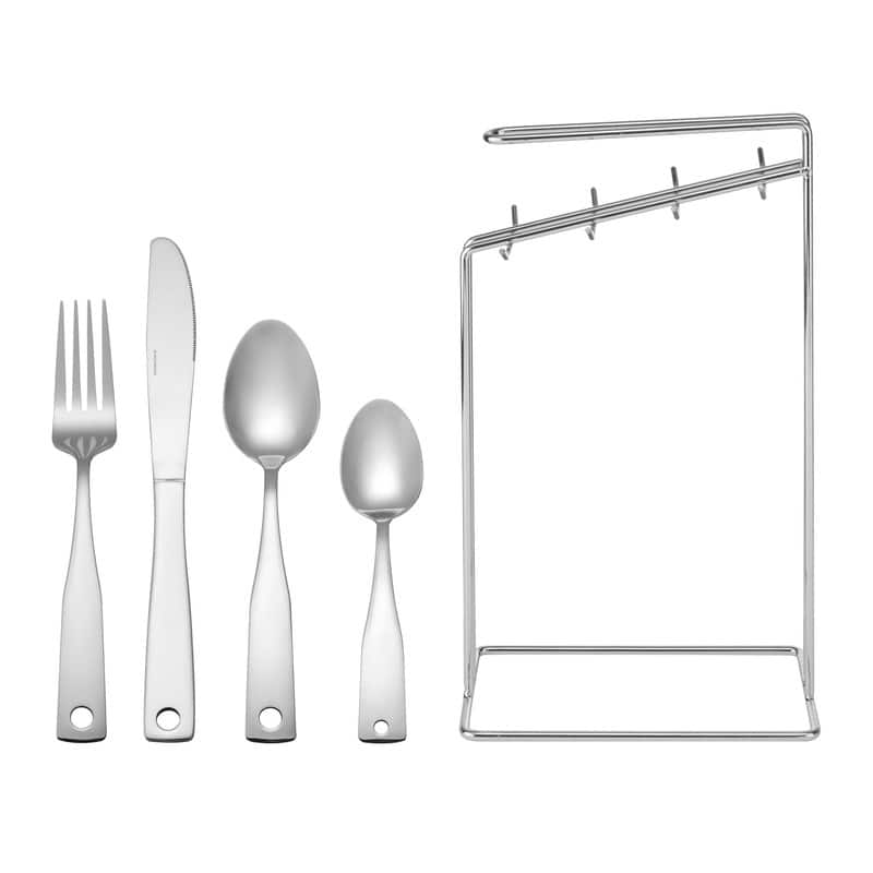 International Silver Piccadilly 24-Piece Flatware Set plus Wire Caddy