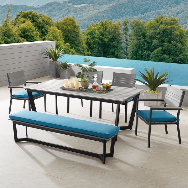 Corvus Orville 6-piece Outdoor Dining Set with Wood Table Top. Opens flyout.