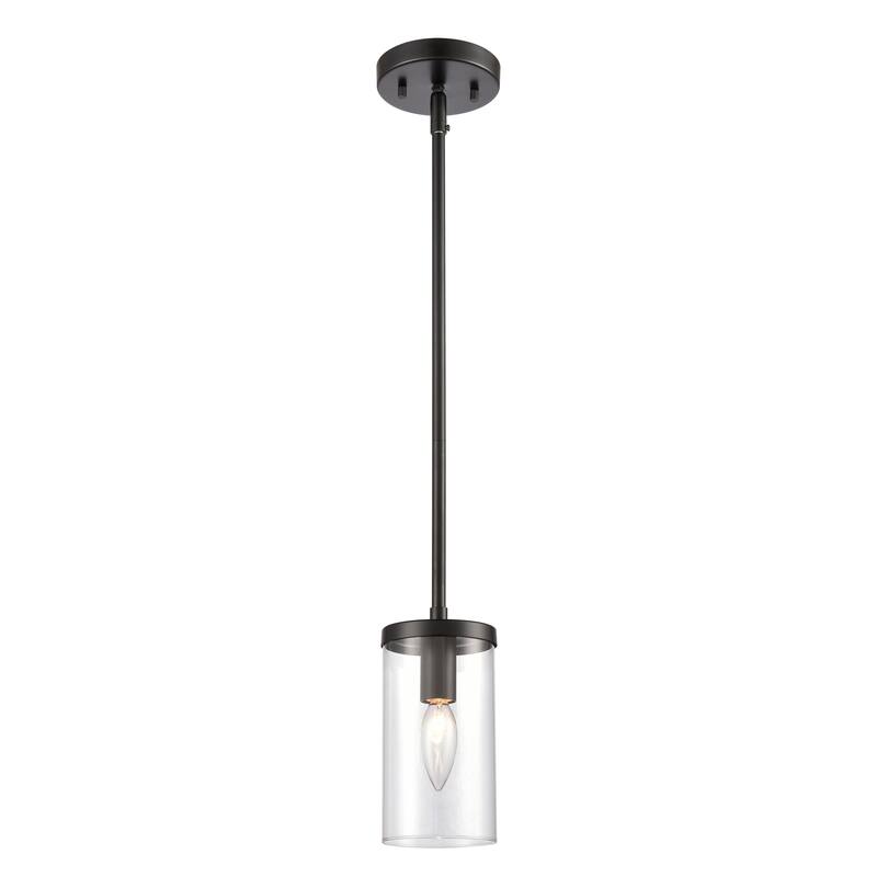 Oakland 4-inch Wide 1-Light Mini Pendant in Black - 4in W x 4in D x 8in H - Black