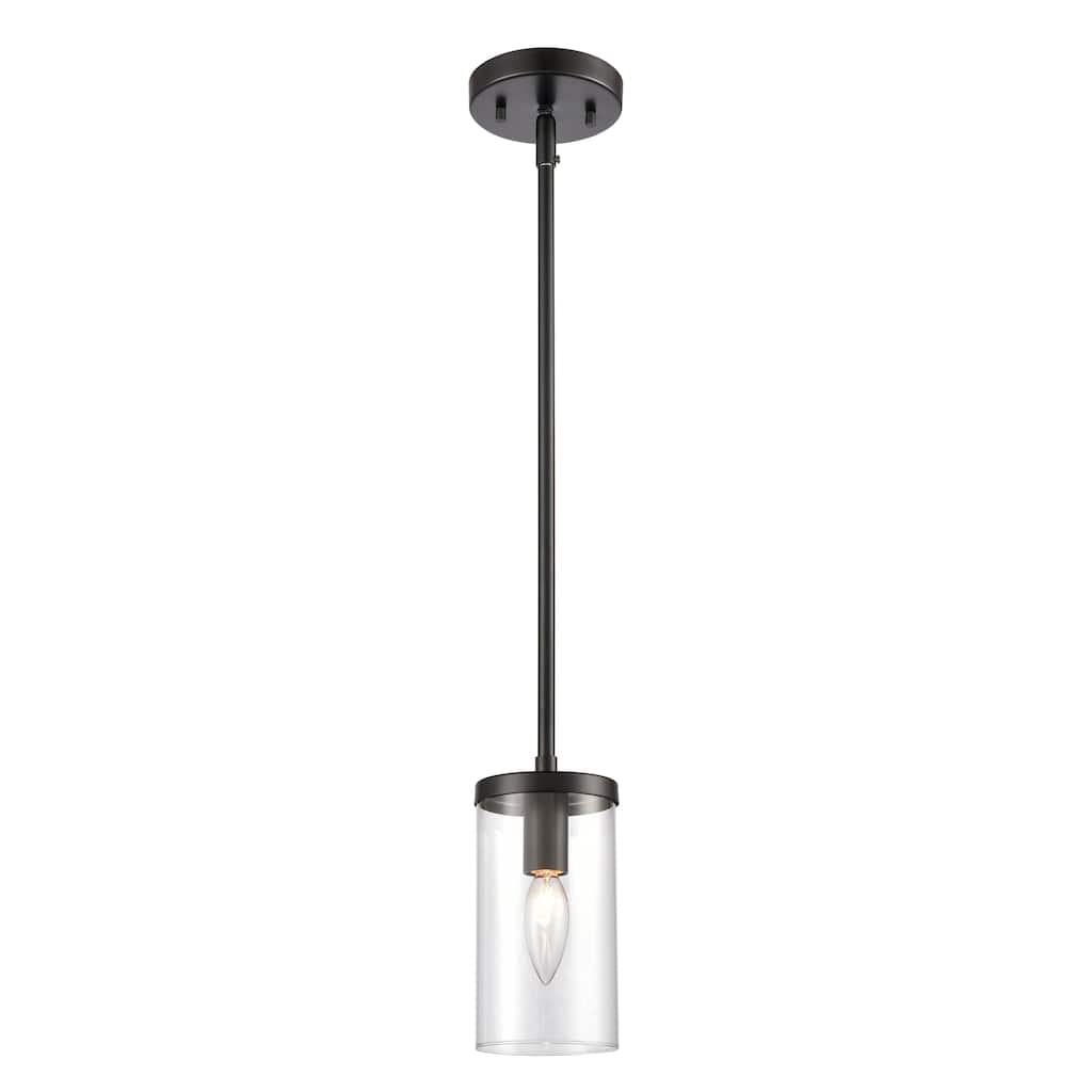 Oakland 4-inch Wide 1-Light Mini Pendant in Black - 4in W x 4in D x 8in H